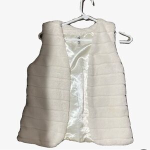 Beautees Faux Fur White Vest